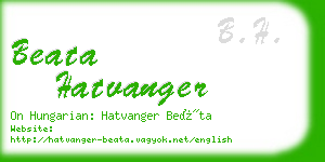 beata hatvanger business card